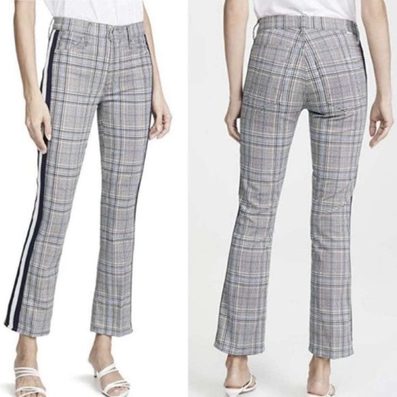 MOTHER Pants - MOTHER The Insider Ankle Crop Plaid Stripe Pants